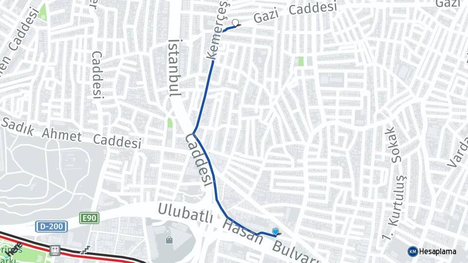 Bursa Osmangazi Kemerçeşme Osmangazi Arası Kaç Km - Yol Haritası