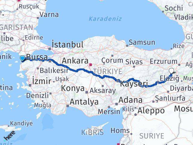 Çanakkale Adaklı Bingöl Arası Kaç Km - Yol Haritası