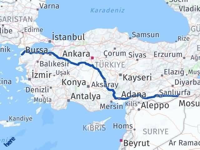 Çanakkale Artuklu Mardin Arası Kaç Km - Yol Haritası