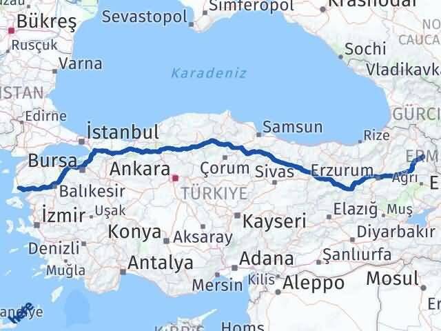 Çanakkale Ayvacık Kars Arası Kaç Km - Yol Haritası