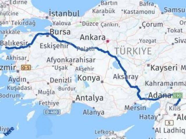 Çanakkale Ayvacık Kilis Arası Kaç Km - Yol Haritası