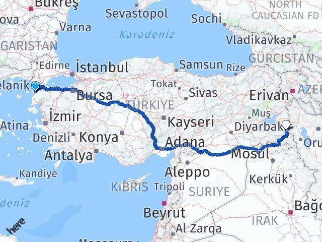 Çanakkale Başkale Van Arası Kaç Km - Yol Haritası