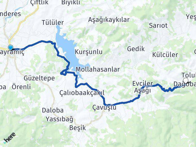 Çanakkale Bayramiç Dağoba Bayramiç Arası Kaç Km - Yol Haritası