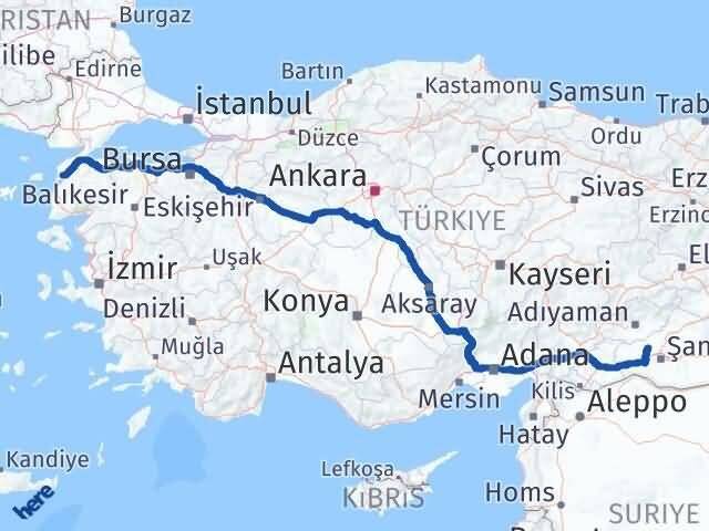 Çanakkale Bozova Şanlıurfa Arası Kaç Km - Yol Haritası