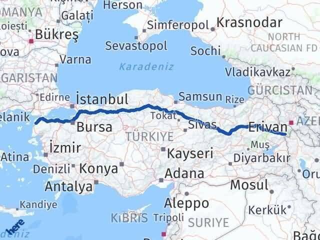 Çanakkale Doğubayazıt Ağrı Arası Kaç Km - Yol Haritası