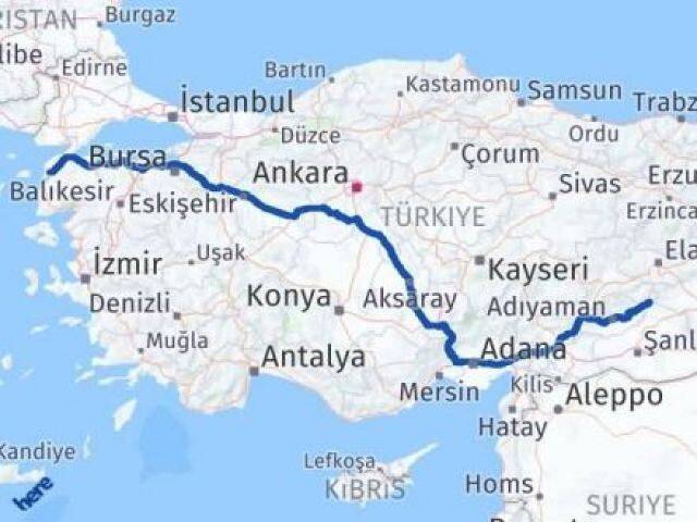 Çanakkale Gerger Adıyaman Arası Kaç Km - Yol Haritası