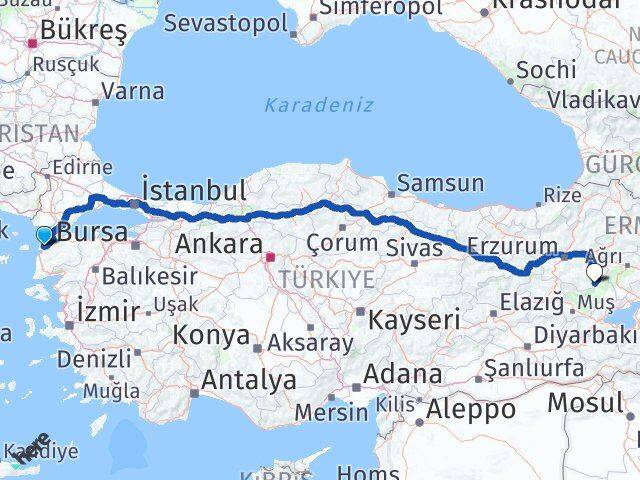 Çanakkale Karaçoban Erzurum Arası Kaç Km - Yol Haritası