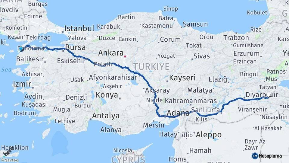 Çanakkale Kurtalan Siirt Arası Kaç Km - Yol Haritası
