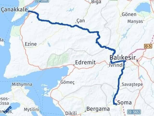 Çanakkale Soma Manisa Arası Kaç Km - Yol Haritası