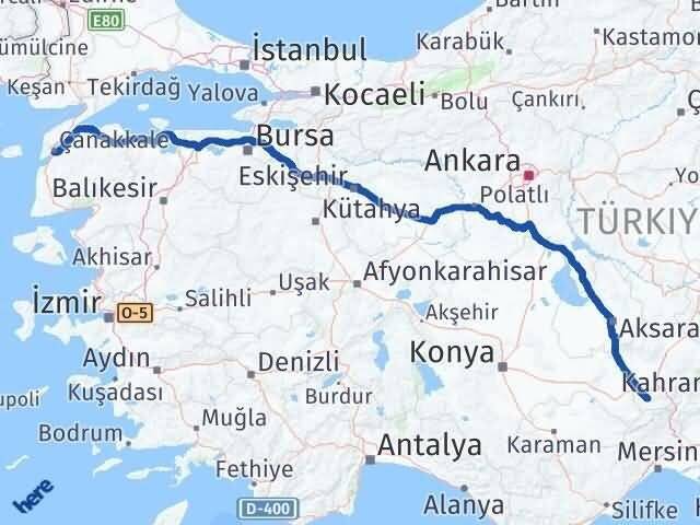 Çanakkale Ulukışla Niğde Arası Kaç Km - Yol Haritası