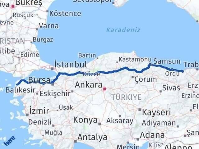 Çanakkale Yağlıdere Giresun Arası Kaç Saat? Yol Haritası, Yakıt, Rota ve Mesafe Hesaplama Çanakkale Yağlıdere Giresun Arası Kaç Km? Kaç Saat? Yol Haritası
