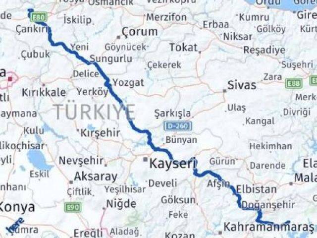 Çankırı Bayramören Adıyaman Arası Kaç Km - Yol Haritası