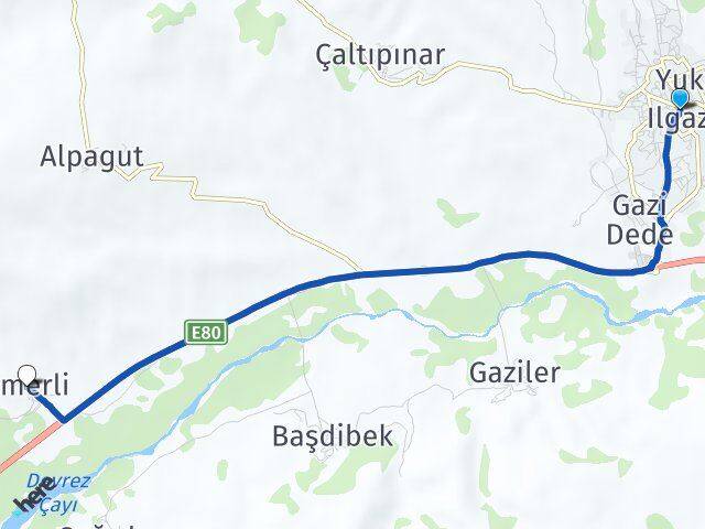 Çankırı Ilgaz Ömerli Ilgaz Arası Kaç Km - Yol Haritası
