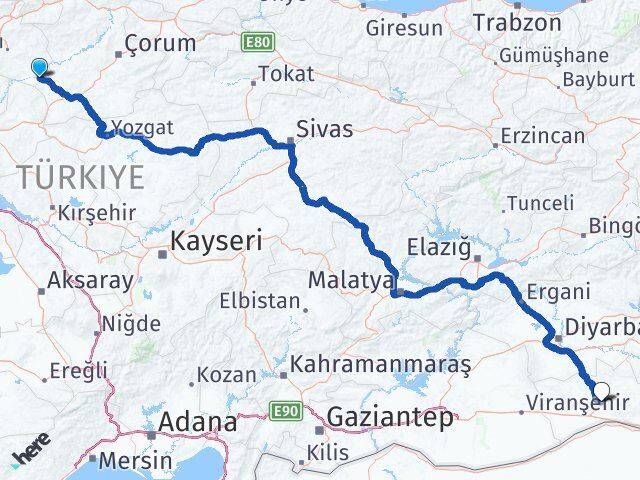 Çankırı Kızılırmak Mardin Arası Kaç Km - Yol Haritası