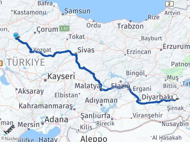 Çankırı Kızılırmak Siirt Arası Kaç Km - Yol Haritası