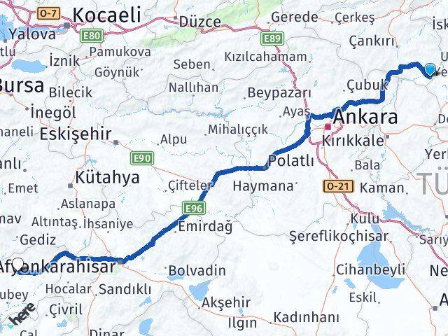 Çankırı Kızılırmak Uşak Arası Kaç Km - Yol Haritası