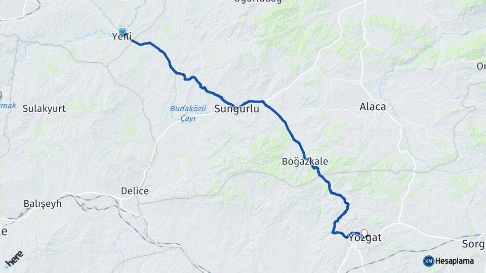 Çankırı Kızılırmak Yozgat Arası Kaç Km - Yol Haritası