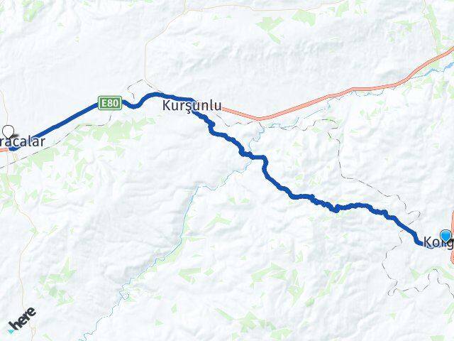 Çankırı Korgun Atkaracalar Arası Kaç Km - Yol Haritası