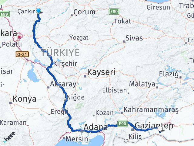 Çankırı Suruç Şanlıurfa Arası Kaç Km - Yol Haritası