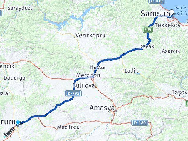 Çorum İlkadım Samsun Arası Kaç Saat? Yol Haritası, Yakıt, Rota ve Mesafe Hesaplama Çorum İlkadım Samsun Arası Kaç Km? Kaç Saat? Yol Haritası
