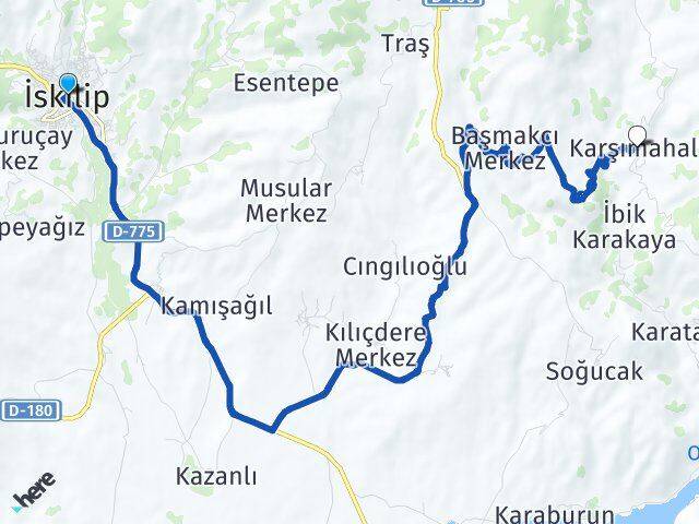 Çorum İskilip Çatkara İskilip Arası Kaç Km - Yol Haritası
