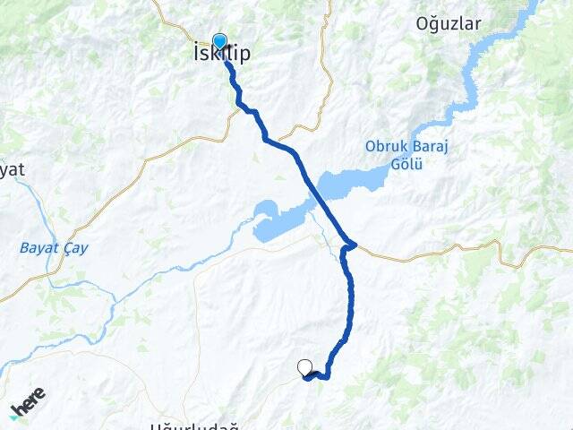 Çorum İskilip Sazköy Uğurludağ Arası Kaç Km - Yol Haritası