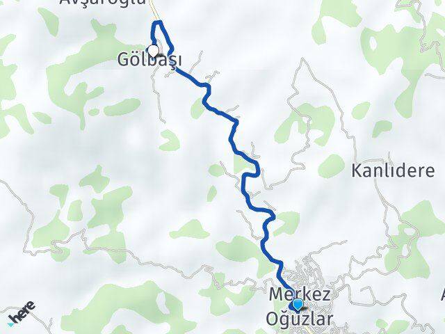 Çorum Oğuzlar Gölbaşı Oğuzlar Arası Kaç Km - Yol Haritası