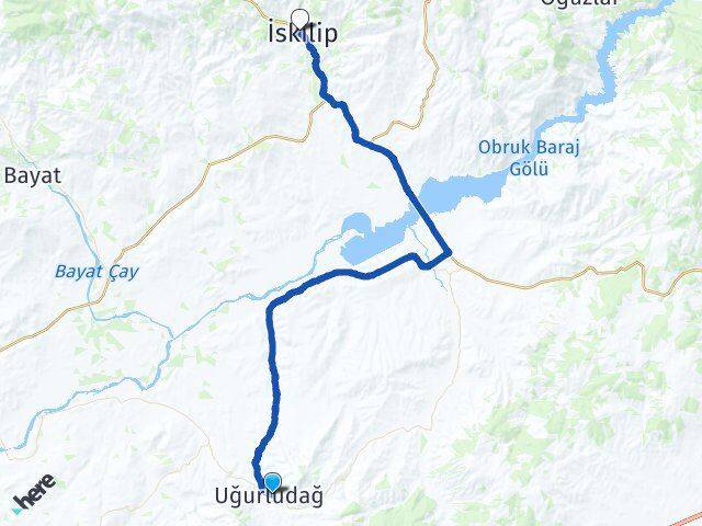 Çorum Uğurludağ İskilip Arası Kaç Km - Yol Haritası