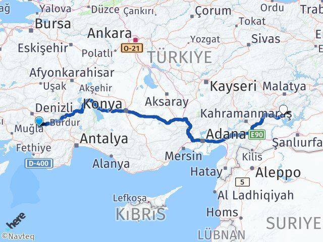 Denizli Acıpayam Adıyaman Arası Kaç Km - Yol Haritası