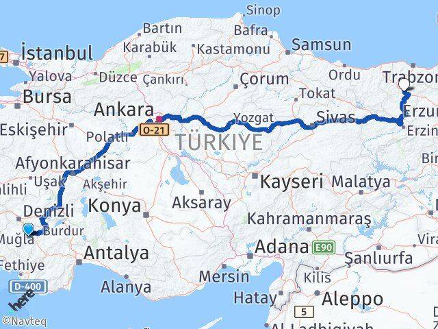 Denizli Acıpayam Gümüşhane Arası Kaç Km - Yol Haritası