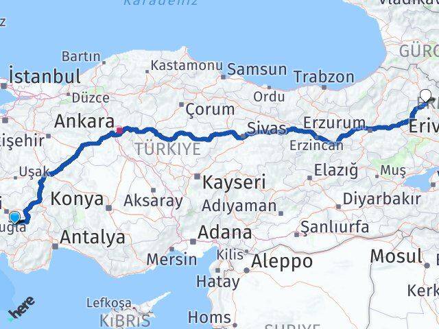 Denizli Acıpayam Kars Arası Kaç Km - Yol Haritası