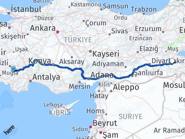 Denizli Acıpayam Siirt Arası Kaç Km - Yol Haritası