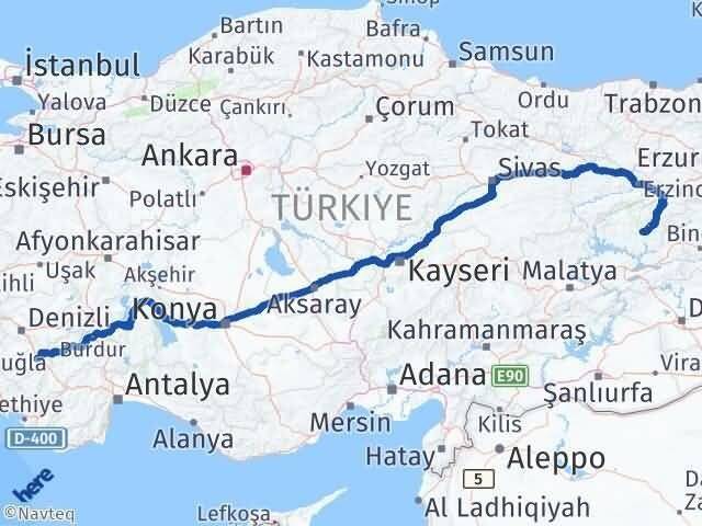Denizli Acıpayam Tunceli Arası Kaç Km - Yol Haritası