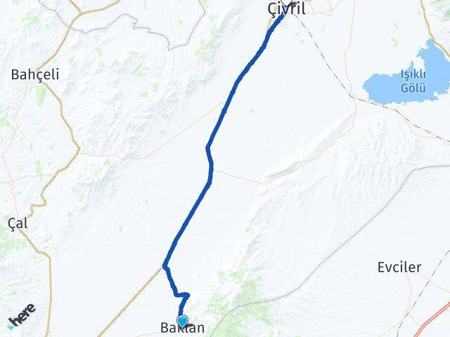 Denizli Baklan Çivril Arası Kaç Km - Yol Haritası