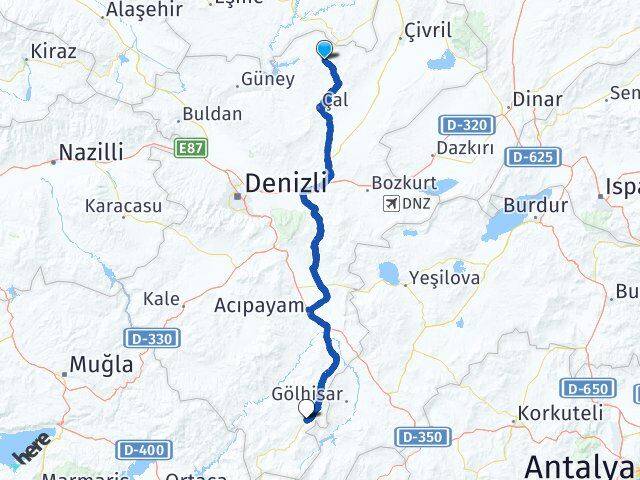 Denizli Bekilli Çameli Arası Kaç Km - Yol Haritası