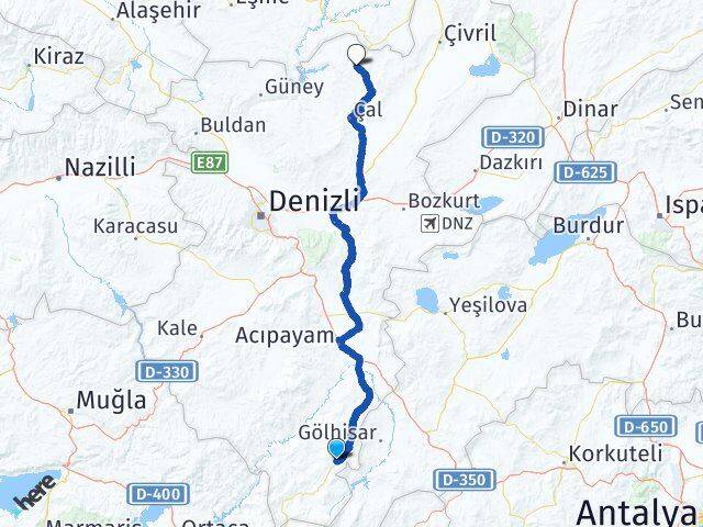 Denizli Çameli Bekilli Arası Kaç Km - Yol Haritası