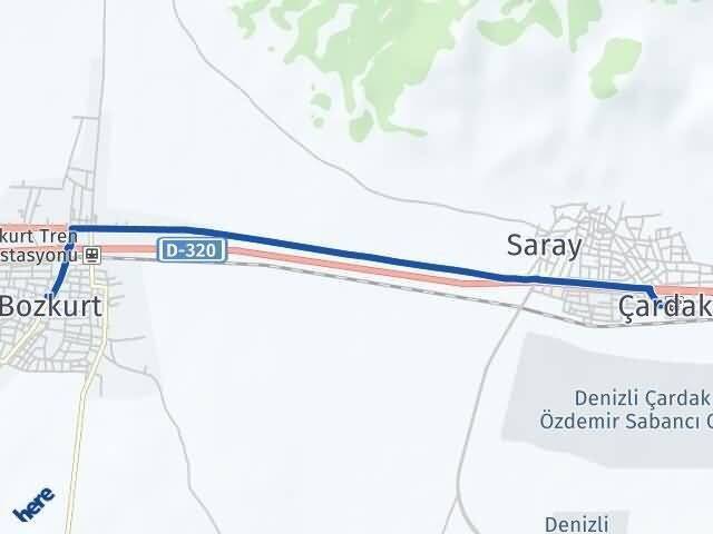 Denizli Çardak Bozkurt Arası Kaç Km - Yol Haritası