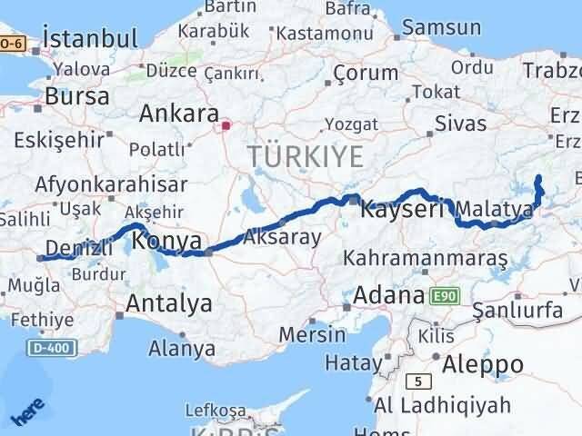 Denizli Hozat Tunceli Arası Kaç Km - Yol Haritası