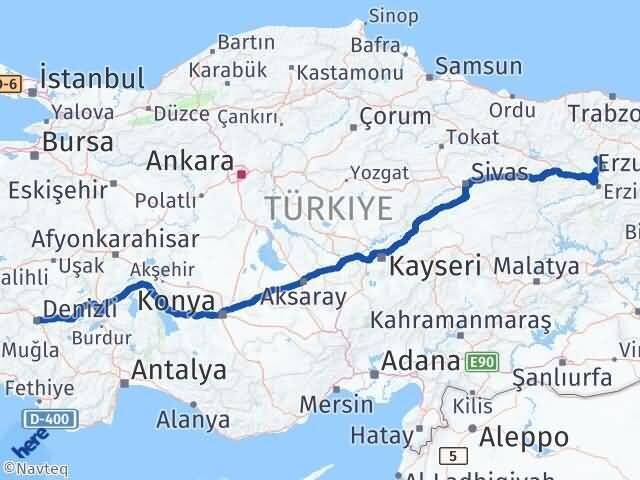 Denizli Kelkit Gümüşhane Arası Kaç Km - Yol Haritası