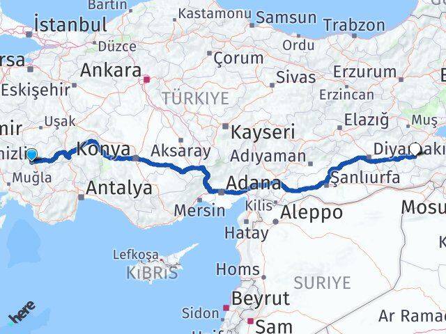 Denizli Kurtalan Siirt Arası Kaç Km - Yol Haritası