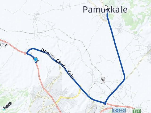 Denizli Merkezefendi Kumkısık Pamukkale Arası Kaç Km - Yol Haritası