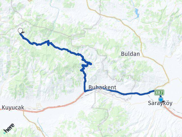 Denizli Sarayköy Aşağıyakacık Nazilli Aydın Arası Kaç Km - Yol Haritası