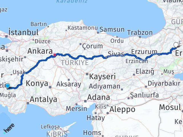 Denizli Sarıkamış Kars Arası Kaç Km - Yol Haritası