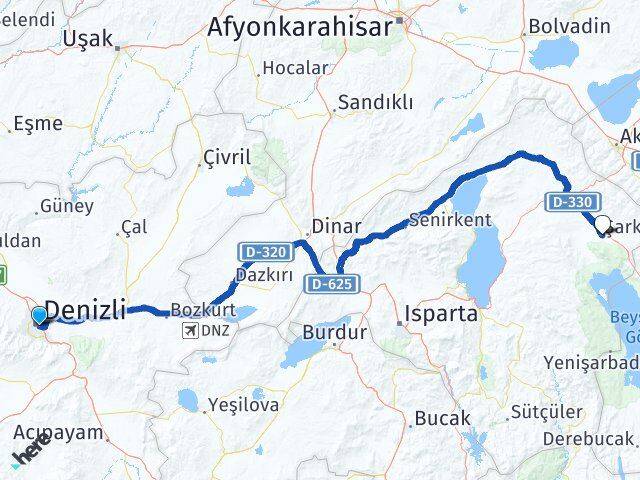 Denizli Şarkikaraağaç Isparta Arası Kaç Km - Yol Haritası