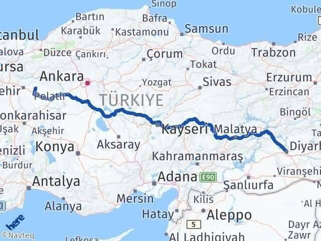 Diyarbakır Alpu Eskişehir Arası Kaç Km - Yol Haritası