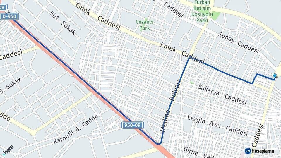 Diyarbakır Bağlar Arası Kaç Km - Yol Haritası