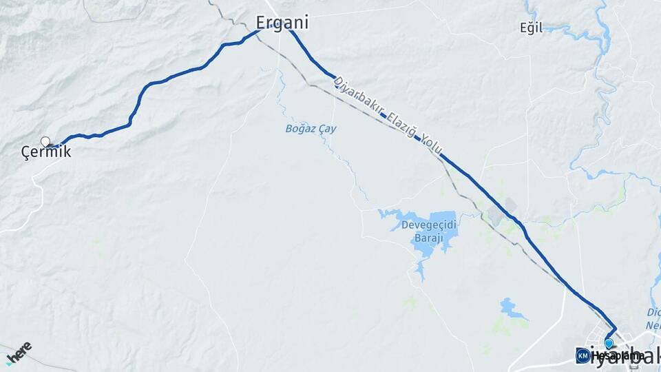 Diyarbakır Bağlar Çermik Arası Kaç Km - Yol Haritası