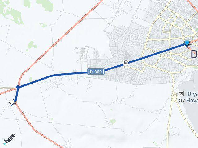 Diyarbakır Bağlar Gömmetaş Bağlar Arası Kaç Km - Yol Haritası