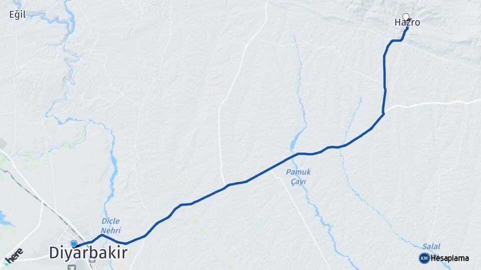 Diyarbakır Bağlar Hazro Arası Kaç Km - Yol Haritası