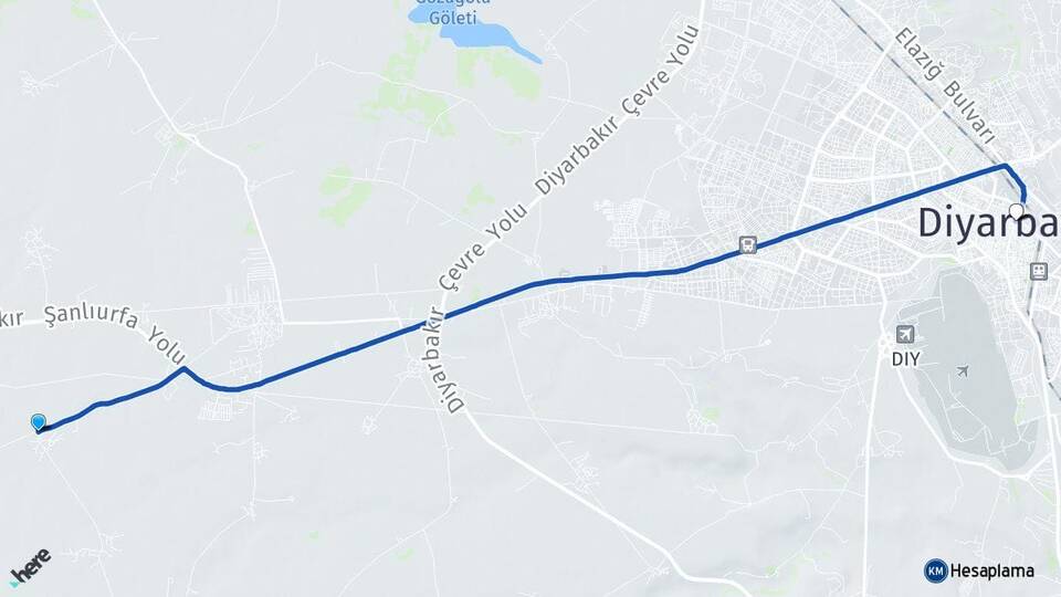 Diyarbakır Bağlar Oğlaklı Arası Kaç Km - Yol Haritası